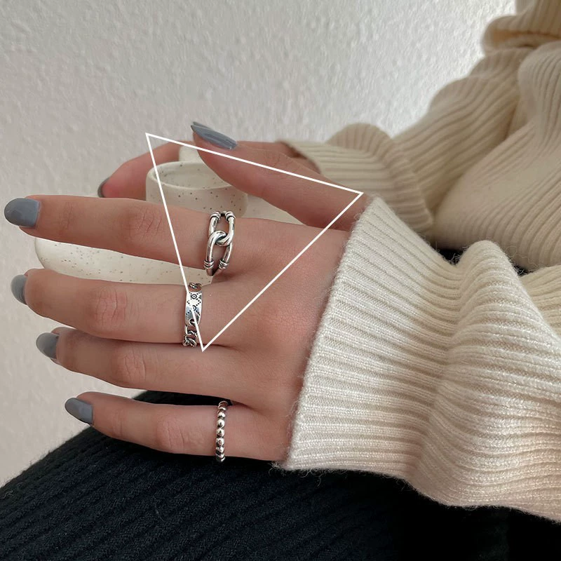 Ring (Small Design) Adjustable, 925 Silver, Simple Elegant Minimal