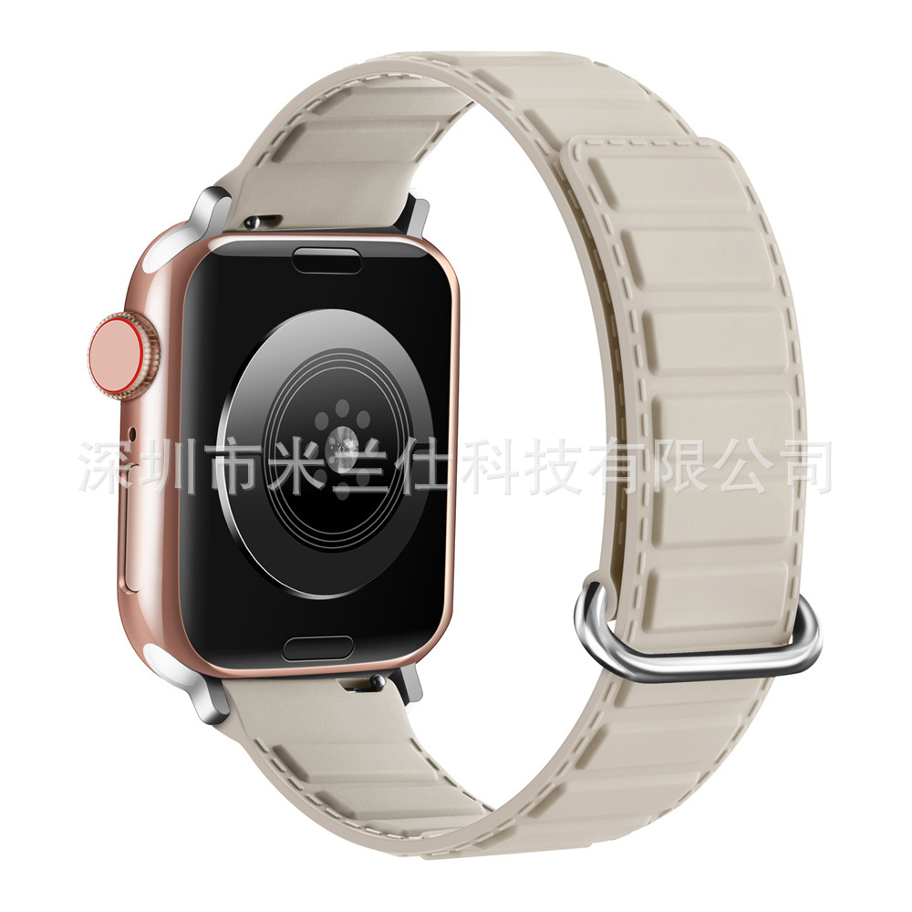 Adecuado para Apple Watch silicona S9 fuerte succión magnética iwatch56789se deportes ultra2 correa de reloj