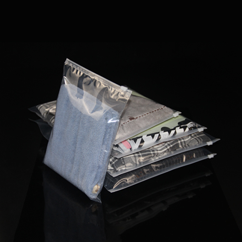 Bolsa de cremallera de ropa mate, calcetines transparentes, bolsas de embalaje de ropa interior, bolsas de almacenamiento de ropa, bolsas de autocierre de advertencia transfronteriza engrosadas