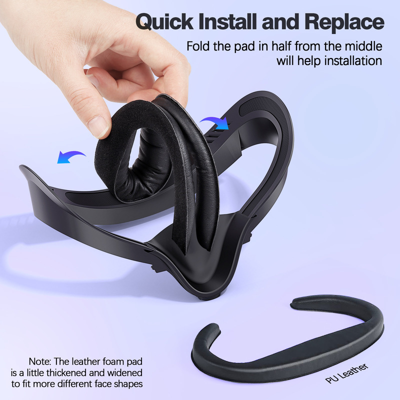 Meta/Oculus Quest2 メガネマスク交換用マスクブラケットと互換性あり、近視メガネに適した PU レザー|undefined