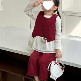女童春季穿搭三件套2026新款甜美风洋气小童春装裤子套装女孩衣服