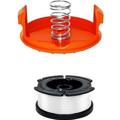 BLACK+DECKER AF-100-3ZP 交換用スプール ナイロン草刈りヘッド+カバー+スプリング 1+1セット