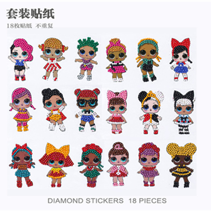 2024 nuevo estilo 5d princesa de dibujos animados pegatinas gratis pintura de diamantes artesanía para niños pegatinas decorativas de bricolaje pegatinas de refrigerador