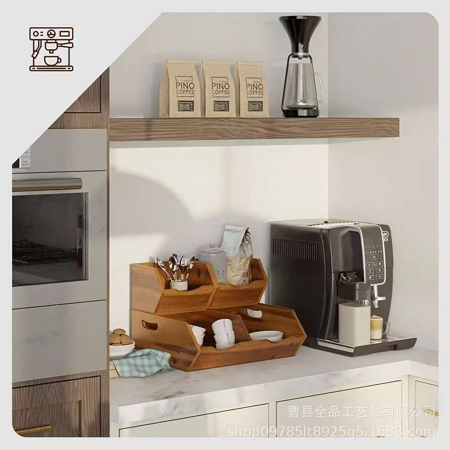 Cesta de almacenamiento de escritorio de madera, caja de almacenamiento para el hogar, canasta de almacenamiento de artículos diversos apilables, estante de clasificación de rejilla multicapa sin tapa