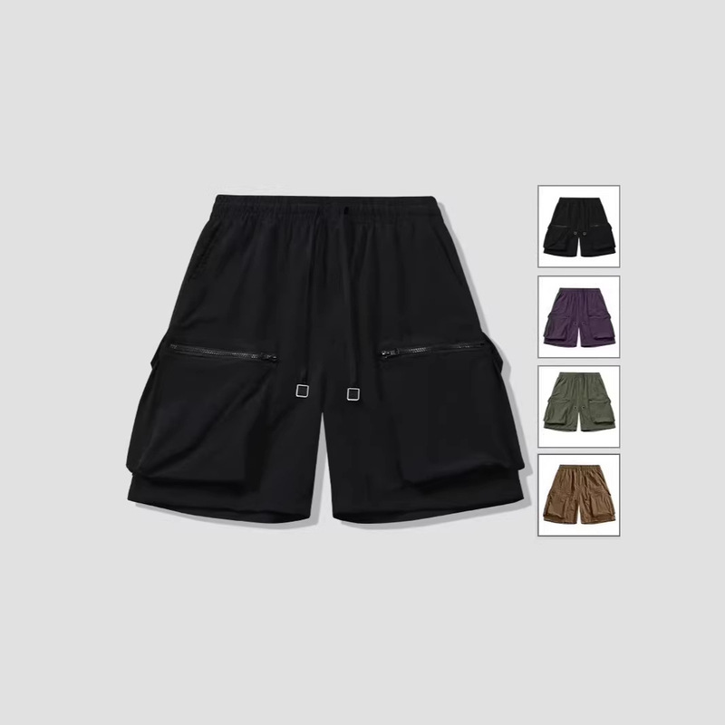 Men's Summer Thin Breathable Quick-Dry Casual Shorts Trendy Workwear Style Multi-Pocket High-End Sports Shorts