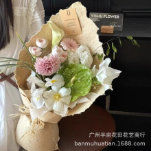 手撕花瓣东巴纸花束包装纸高级感加厚手撕花边纸鲜花花店diy材料