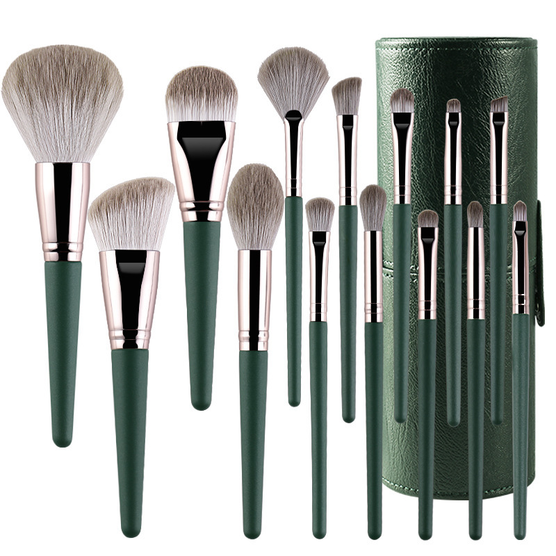 Cuatro Estaciones verde maquillaje cepillo traje principiante super suave belleza herramientas maquillaje cepillo fábrica en stock al por mayor