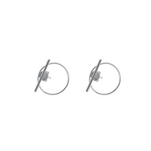 新款S925纯银圆圈棒耳钉厂家批发跨境时尚非主流女生耳环饰品