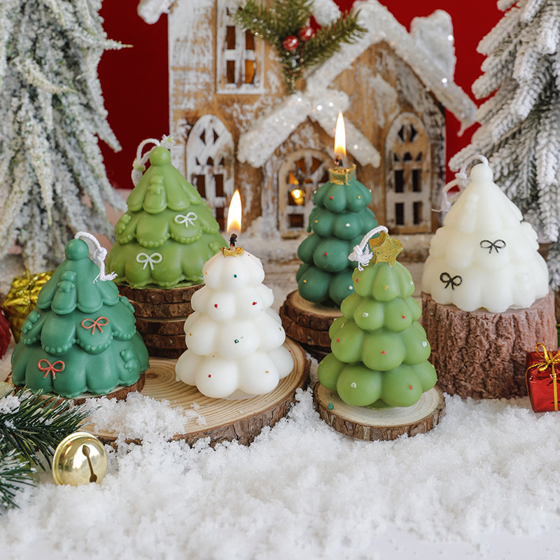 Navidad árbol de Navidad vela de incienso atmósfera regalos de mano lindas velas de perfume adornos de vela de Navidad