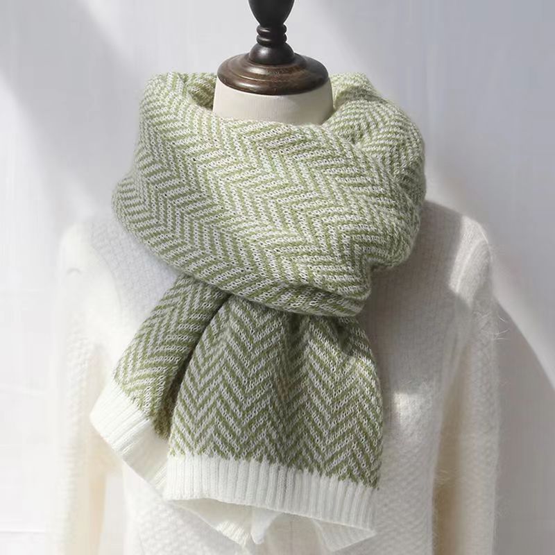 Bufanda de Punto Espiga 170g de Imitación Cachemira Mantener Caliente para Otoño e Invierno image 8