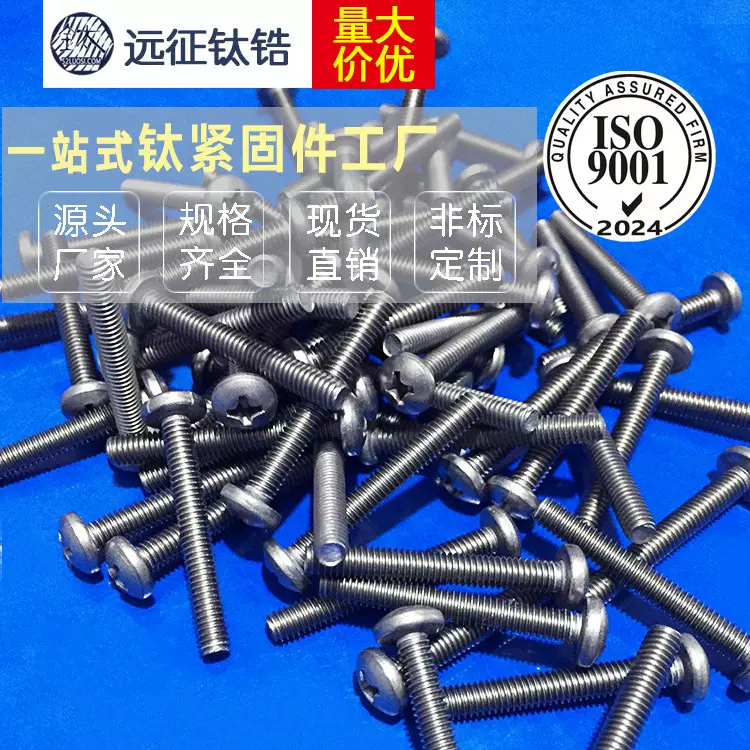 十字槽盘头螺丝TA2厂家现货直销盘头钛螺钉超轻M3/M4