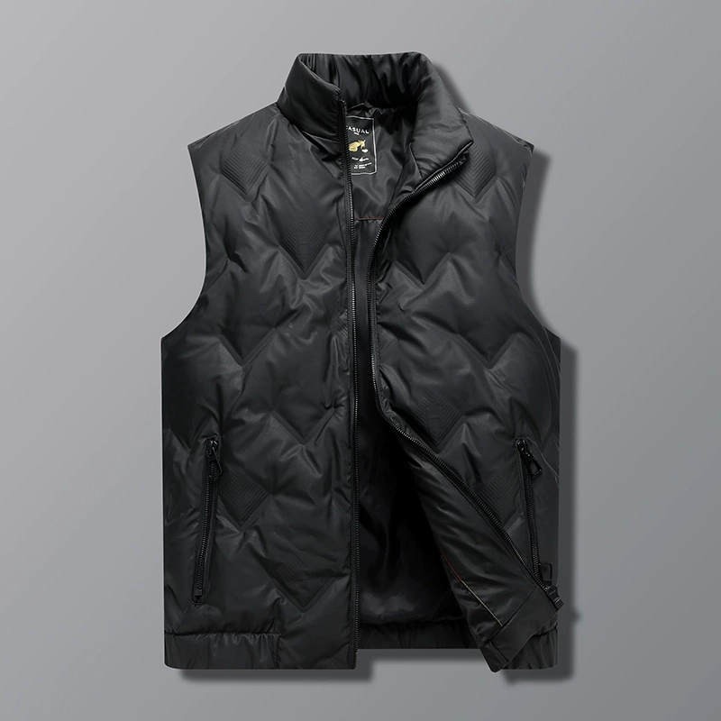 Demi-season velvet keep warm vest with down, 2023, plus size, duck down