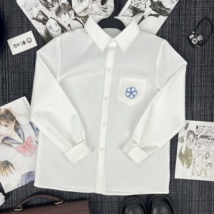 [Small Gardenia Bud] Genuine Original JK Uniform Embroidery TR Fabric Shirt Summer Long Sleeve Short Sleeve Student Inner Wear