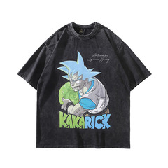 TKPA Harajuku Japanese street fashion brand heavy pure cotton washing old retro half-sleeved T-shirt loose short-sleeved vintage