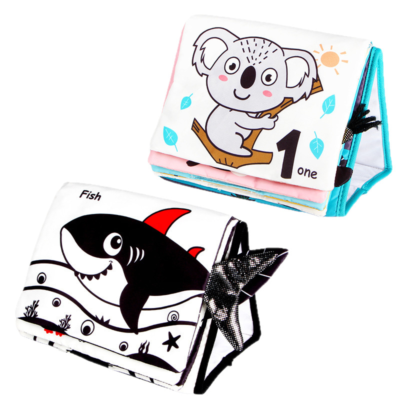 Libro de tela con calendario de animales para la educación temprana del bebé, entrenamiento para levantar la cabeza del bebé, libro de tela para la educación temprana sobre los colores, suministros al por mayor, juguetes educativos