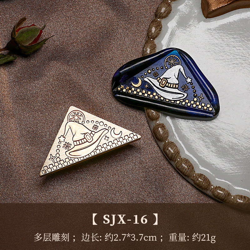 Fábrica directa fuego pintura sello cobre cabeza triángulo fuego pintura cera vintage Rosa tallada sellado cera mano cuenta regalo