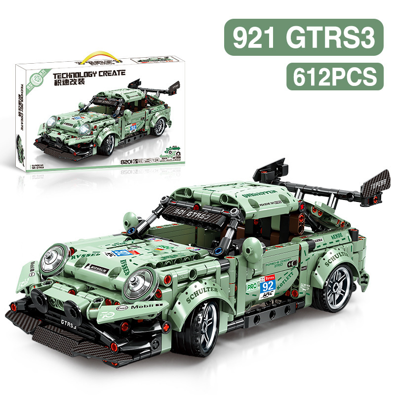 Mindy 8201 Pull-Back Technology Racing Car Assembly Building Block Toy Sports Car Model Gift for Elementary School Students Wholesale
