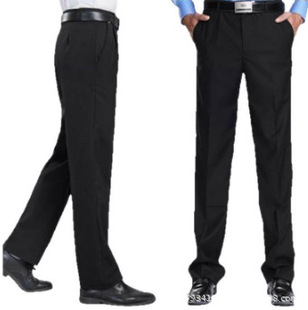 男士西褲寬松黑色商務上班直筒酒店服務員廚師工作褲男保安褲子