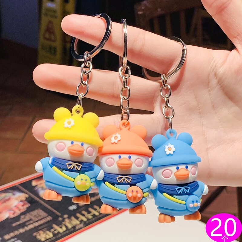 Creative Cartoon Backpack Duck Keychain Exquisite Small Gift School Bag Bag Pendant Children Students Class Prizes