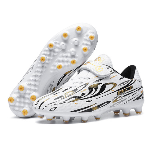 Boys' and girls' children's magic tape football shoes with studs, long spikes for elementary school students, competition training sports shoes