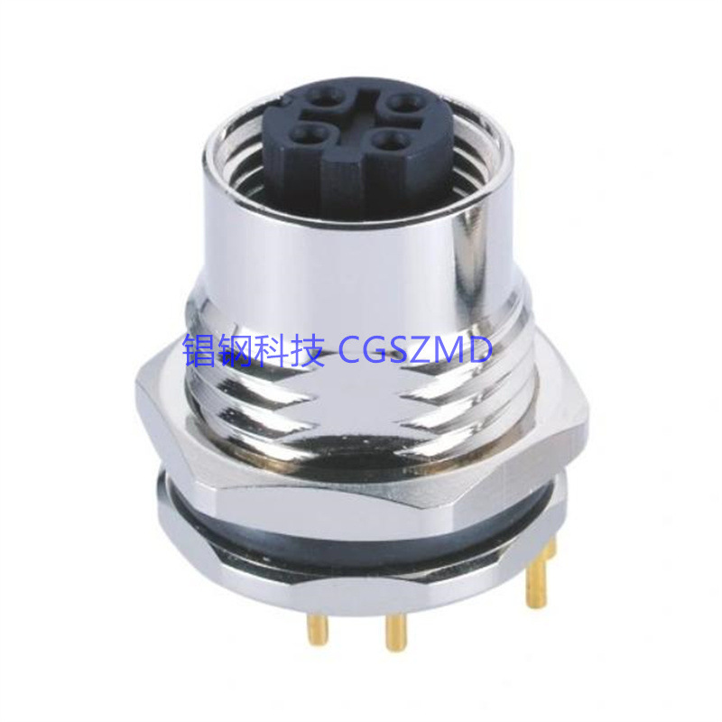 M12 ����4��ֱ��ͷ �������η��β��� Բ�κ��ղ�ͷ4оIP67������