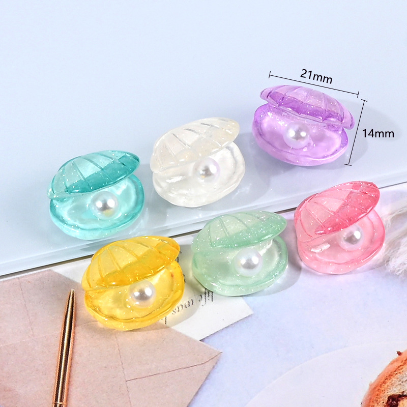 Resina artificial perla Shell agujero zapatos DIY accesorios horquilla DIY crema pegamento accesorios pequeños accesorios resina accesorios pequeños