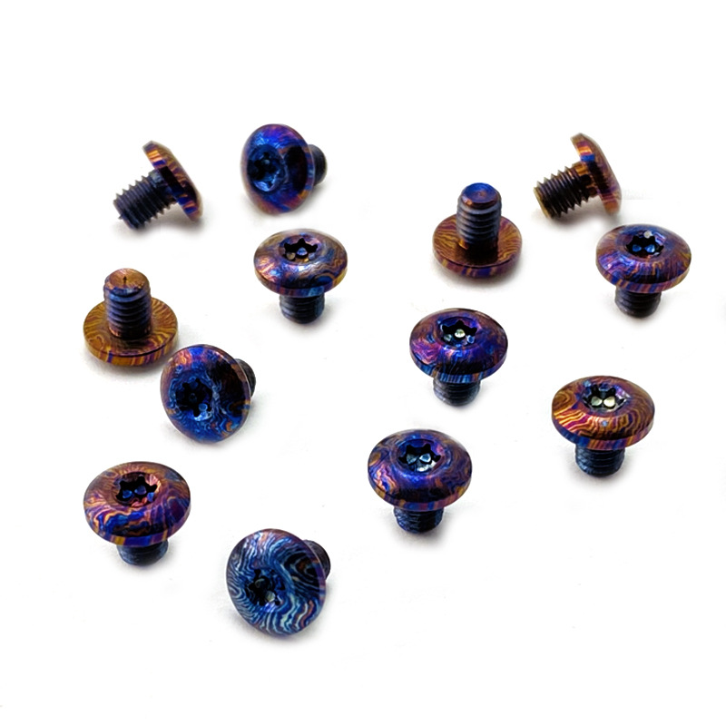 M3.5 티타늄 말 플랫 헤드 매화 나사 T10 핸들 티타늄 다마 커스 네일 접이식 나이프 DIY 스핀들 나사