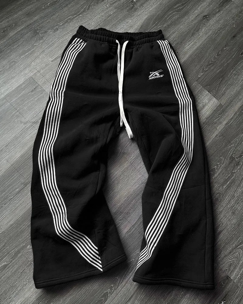 Vintage Y2k Retro Side Stripe Jogger Pants For Men And Women_voghion.com
