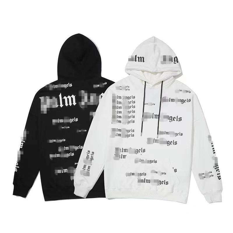 Cross-border European and American fashion brand Palm Angel full printed letter hooded sweater men and women couple High Street loose hoodie coat