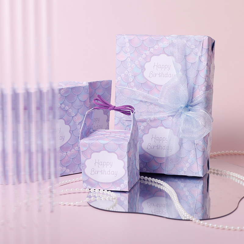 Amazon venta caliente papel de embalaje de vaca blanca día de los niños día de San Valentín inswind regalo caja de regalo papel de embalaje DIY