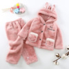 Demi-season hoody, pijama, children's set suitable for men and women, keep warm cute clothing, increased thickness, suitable for teen