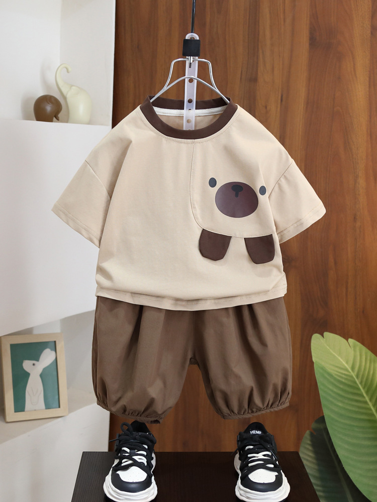 Conjunto de Verano para Niños 7237, Ropa de Verano de Manga Corta para Niños, Conjunto de Dos Piezas a la Moda para Bebés, Verano 2026