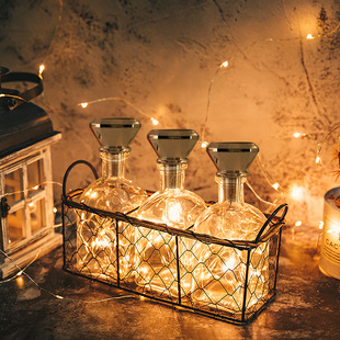 Outdoor rechargeable LED wedding Christmas party party garden courtyard decoration solar wine bottle stopper string lights