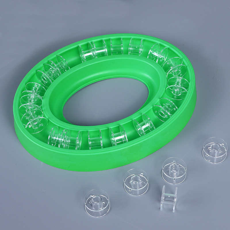 Caja de almacenamiento de núcleo de lanzadera, anillo de goma oval, herramientas de almacenamiento de costura manual DIY al por mayor