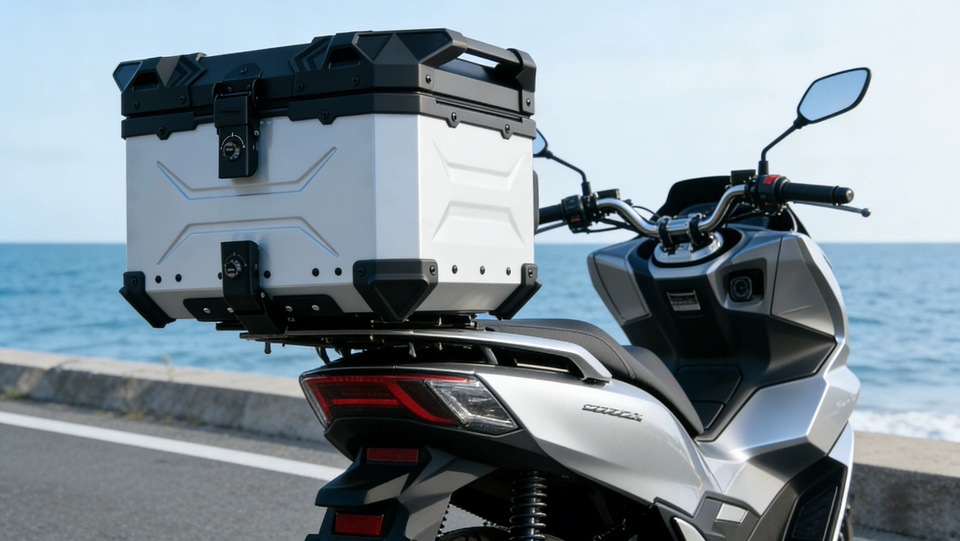 Motorcycle 45L Aluminum Alloy Tail Box Rear Luggage Box Electric Vehicle Scooter Universal Storage Box Large Capacity Wholesale