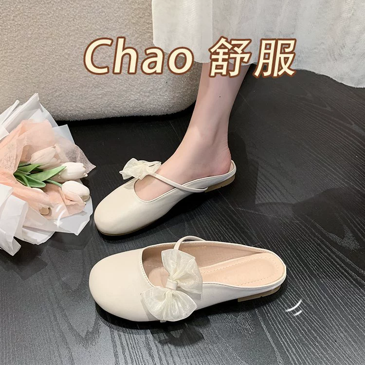 СтилиФэй Soft Soled Sandals 2024 Summer Новый верх Mesh Pearl Туфли с открытым носком полупить без пятки wholesale