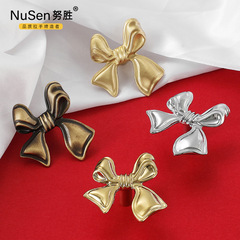 輕奢法式黃銅創意蝴蝶結純銅拉手鍍鉻金色衣櫃抽屜櫥櫃門把手全銅