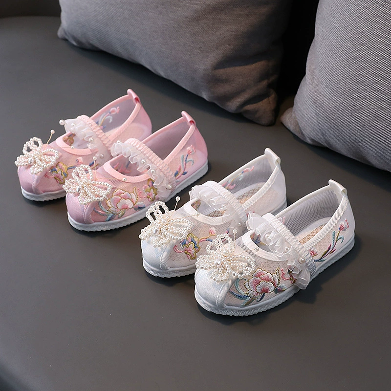 Китайский стиль лошадь юбка детская обувь детская обувь Hanfu обувь вышитая обувь детская обувь ручной работы обувь для девочек танцевальная обувь