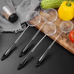 Stainless Steel Small Wire Mesh Pot Strainer for Dumplings, Meatballs, and Noodles  
Bamboo Ladle with Drainage Design for Milk Tea Shops  
Pearl Filtering Spoon for Kitchen Use