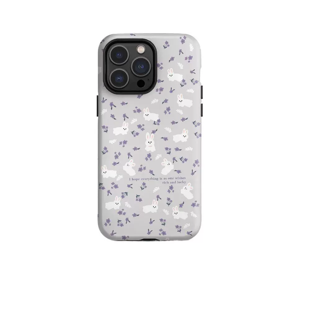 Яблоко, летняя свежесть кролика, iPhone 15, iPhone15 Pro, защитный чехол, новая коллекция, флористический принт, простой и элегантный дизайн