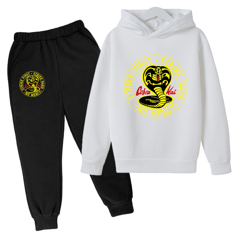 Cross Border Amazon Children Karate Kid Cobra Casual Boys and Girls Hooded Sweatshirt Children's Pants