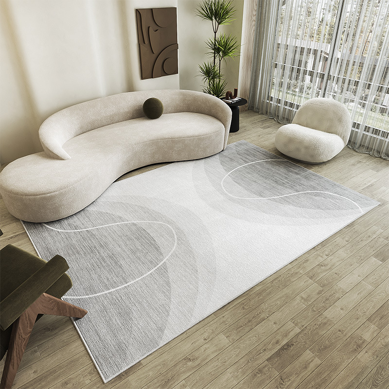 Alfombra de sala de estar Alfombra de piso simple de estilo crema Alfombra de borde de cama desechable para dormitorio, sofá doméstico de alta gama, mesa de centro, manta antideslizante