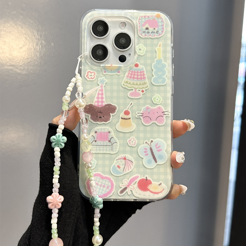 Lindos animales pequeños a cuadros para Apple 16ProMax funda para teléfono móvil 15Pro pareja 14/13 celebridad de Internet 15PM nuevo