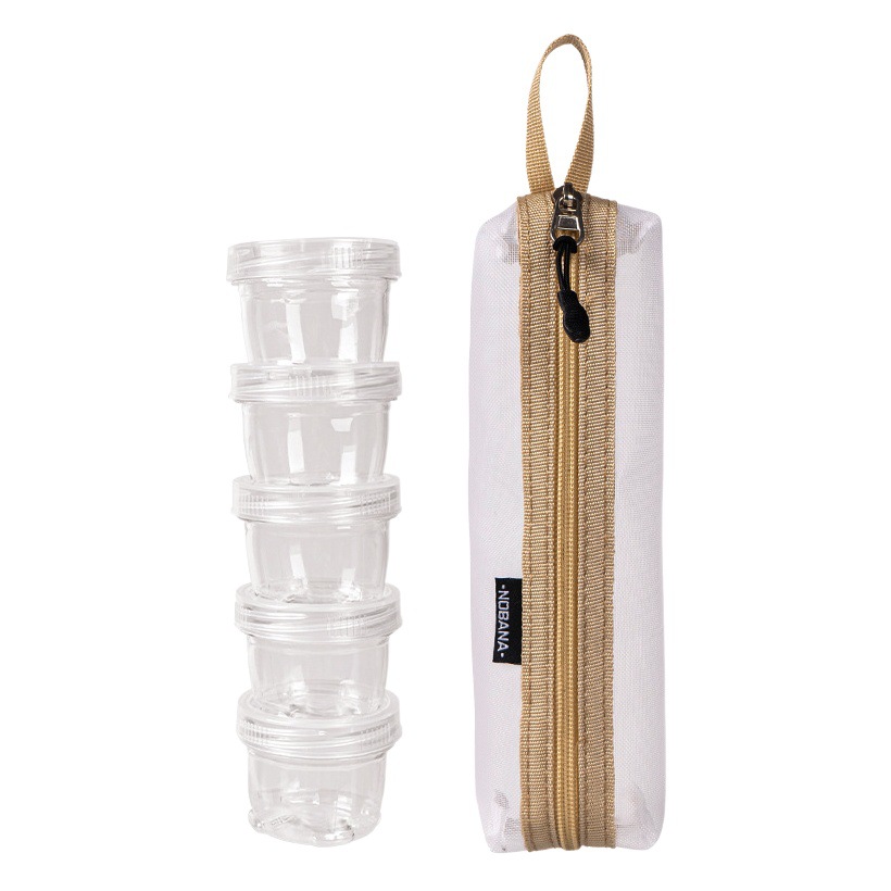 NOBANA portátil al aire libre empalmado condimento botella 5 unidades traje de viaje camping picnic pesca barbacoa caja de condimentos