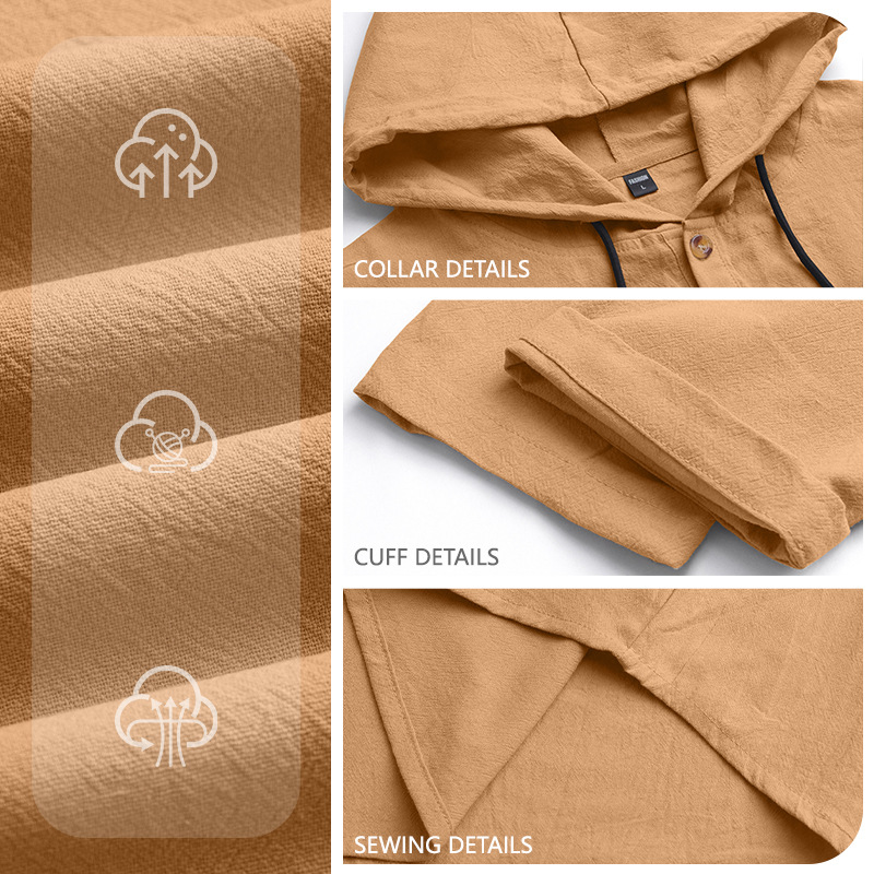 Transfronterizos europeos y americanos ropa de hombre amazon americano lino set TK tamaño europeo sólido sudadera transpirable casual set de dos piezas image 4