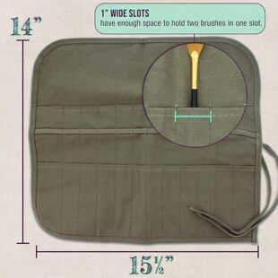 New Pencil Bag Brush 12-Hole Pen Curtain Storage Water Chalk Bag Watercolor Pen Box Canvas Bag Brush Pen Curtain