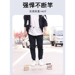 Stainless steel telescopic multi-specification universal hole fish spear rod multi-purpose fruit picking rod flower pressing double-lock net grab rod