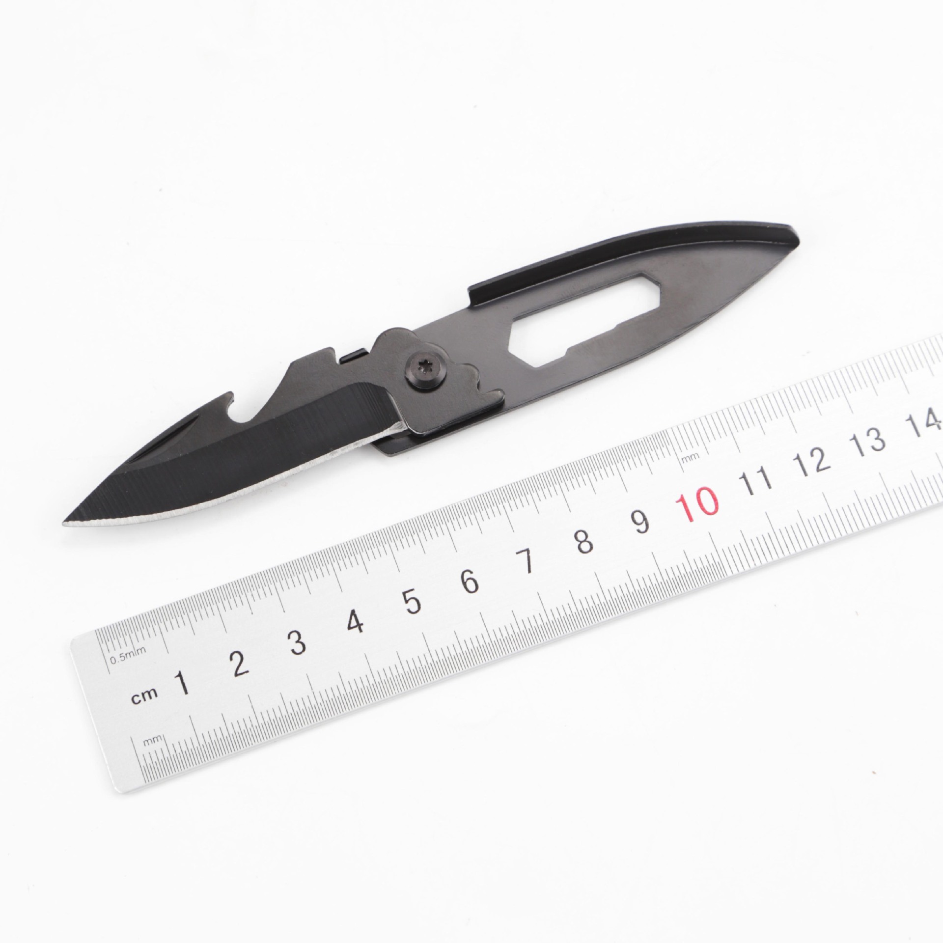 多功能随身折叠水果刀 便携户外EDC工具 开瓶器钥匙扣迷你小刀