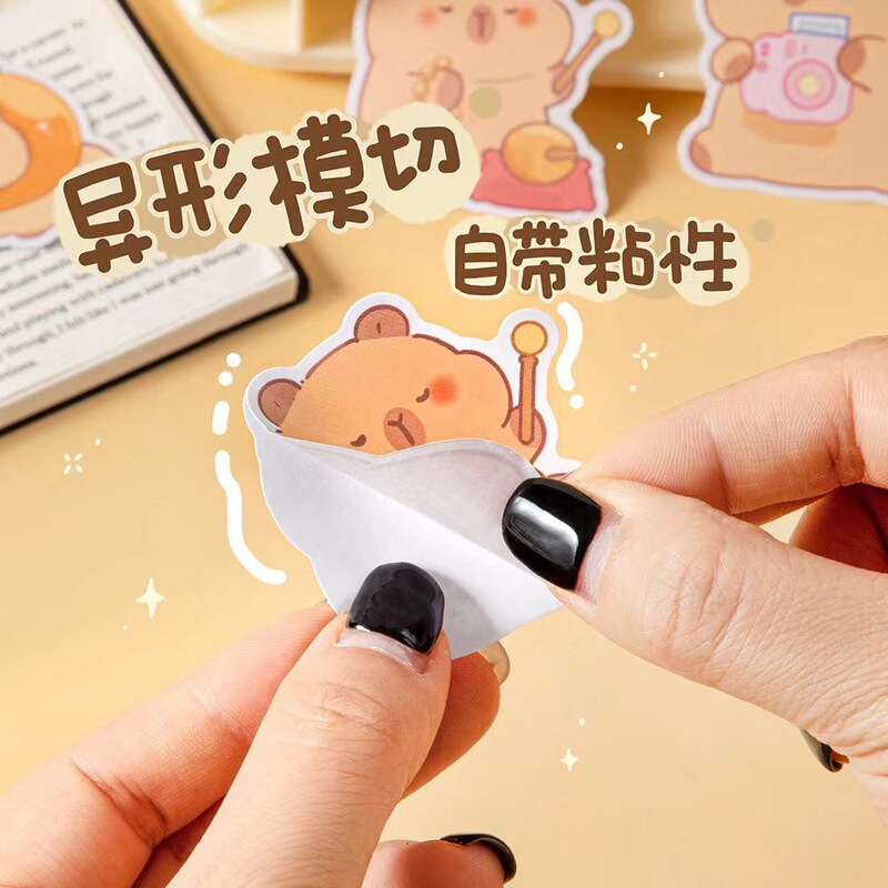 可爱卡皮巴拉水豚贴纸笔记本电脑手机壳手账本ipad行李箱diy贴画|undefined