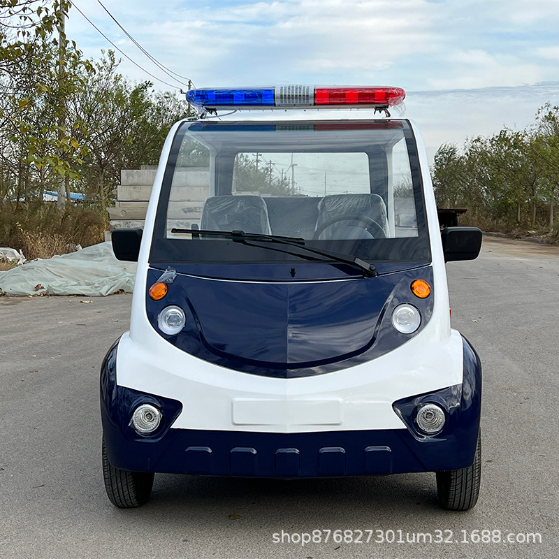 Electric Patrol Car, Four-Wheeled, 6-8 Seats, Semi-Enclosed Inspection Vehicle for Campus, Urban Management, Property Management, Community, and Security Patrol
